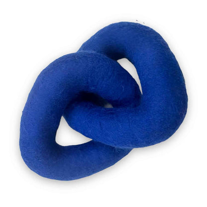 Loop Felt Dog Toy in royal blue on white background