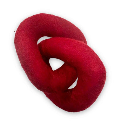 Loop Felt Dog Toy in red on white background