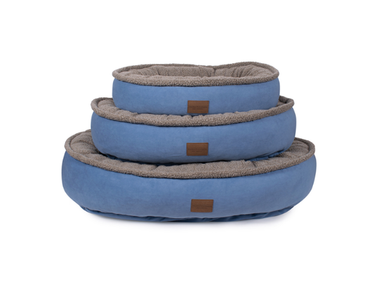 Microfiber Comfy Cup Dog Bed Blue