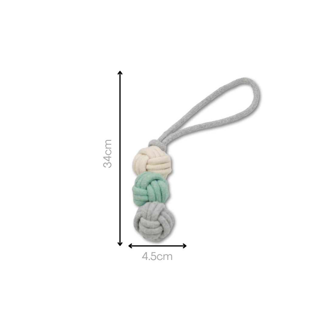 Mint Ice Cream Rope Balls Dog Tug Toy Size