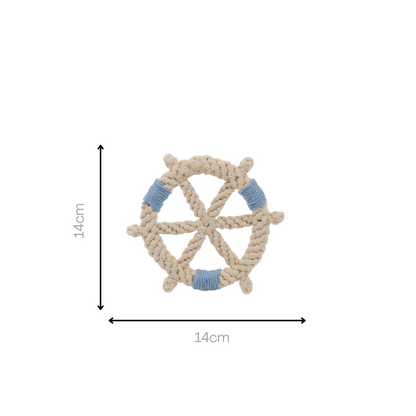 Nautical Rope Ship Wheel Dog Toy Size