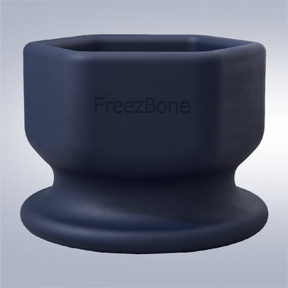 Black silicone product with 'FreezBone' branding on a light gray background