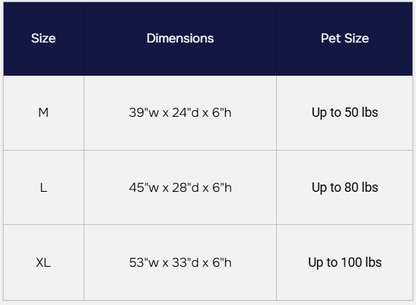 Oval Lounger Dog Bed Size Chart