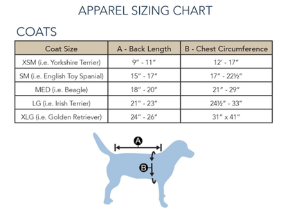 Pendleton Waterproof Dog Raincoat Size Chart