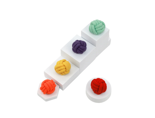Petite Pup Rainbow Rope Ball Set of 5