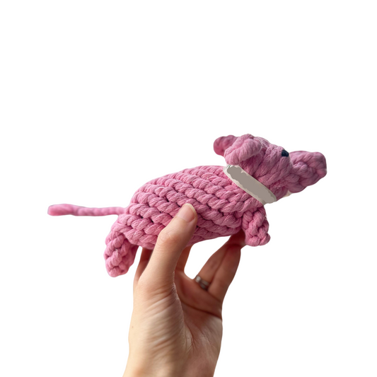 Piggy Pink Rope Dog Toy