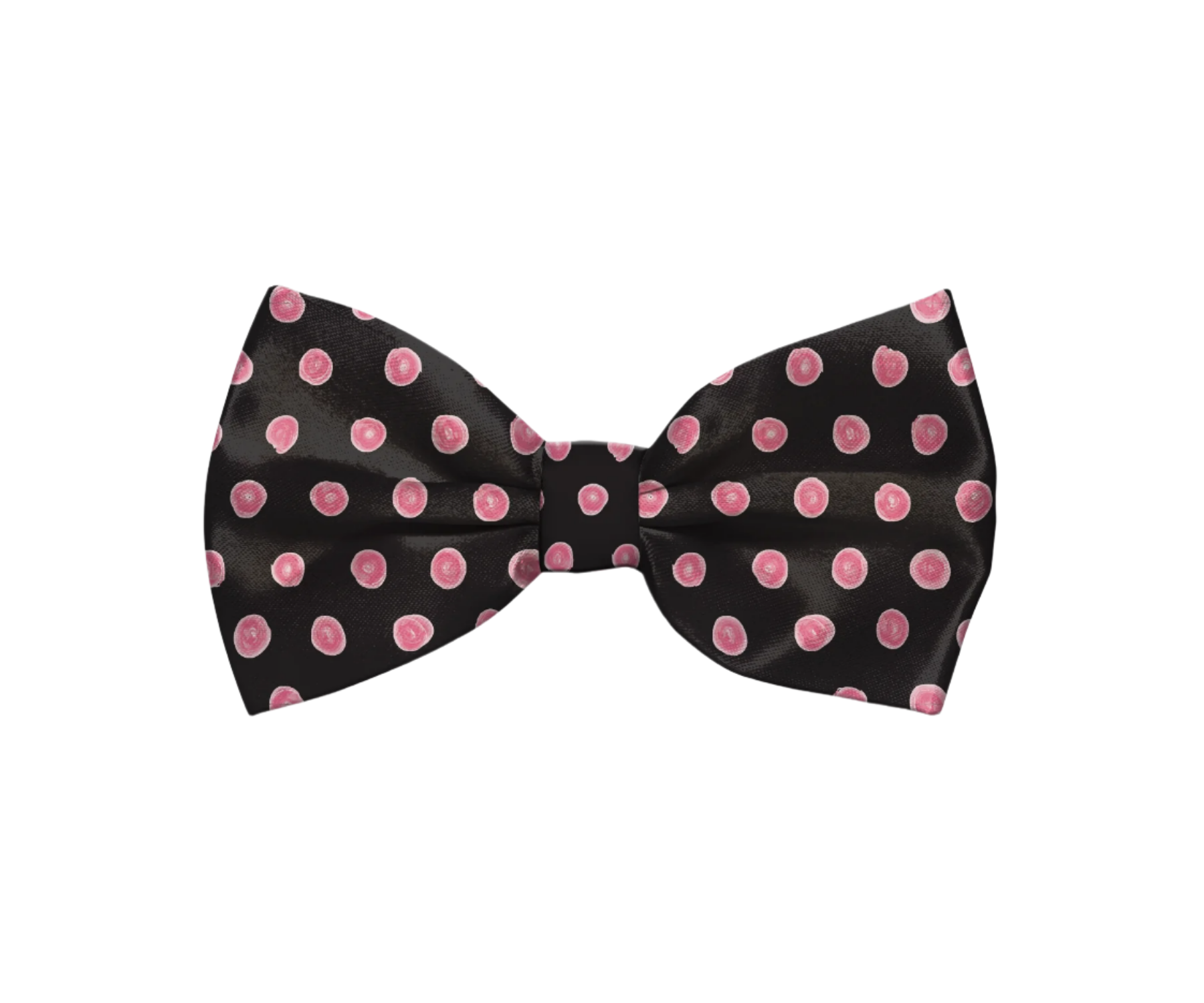 Pink & Black Polka-Dot Dog Bow Tie