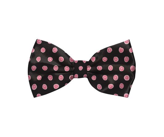 Pink & Black Polka-Dot Dog Bow Tie