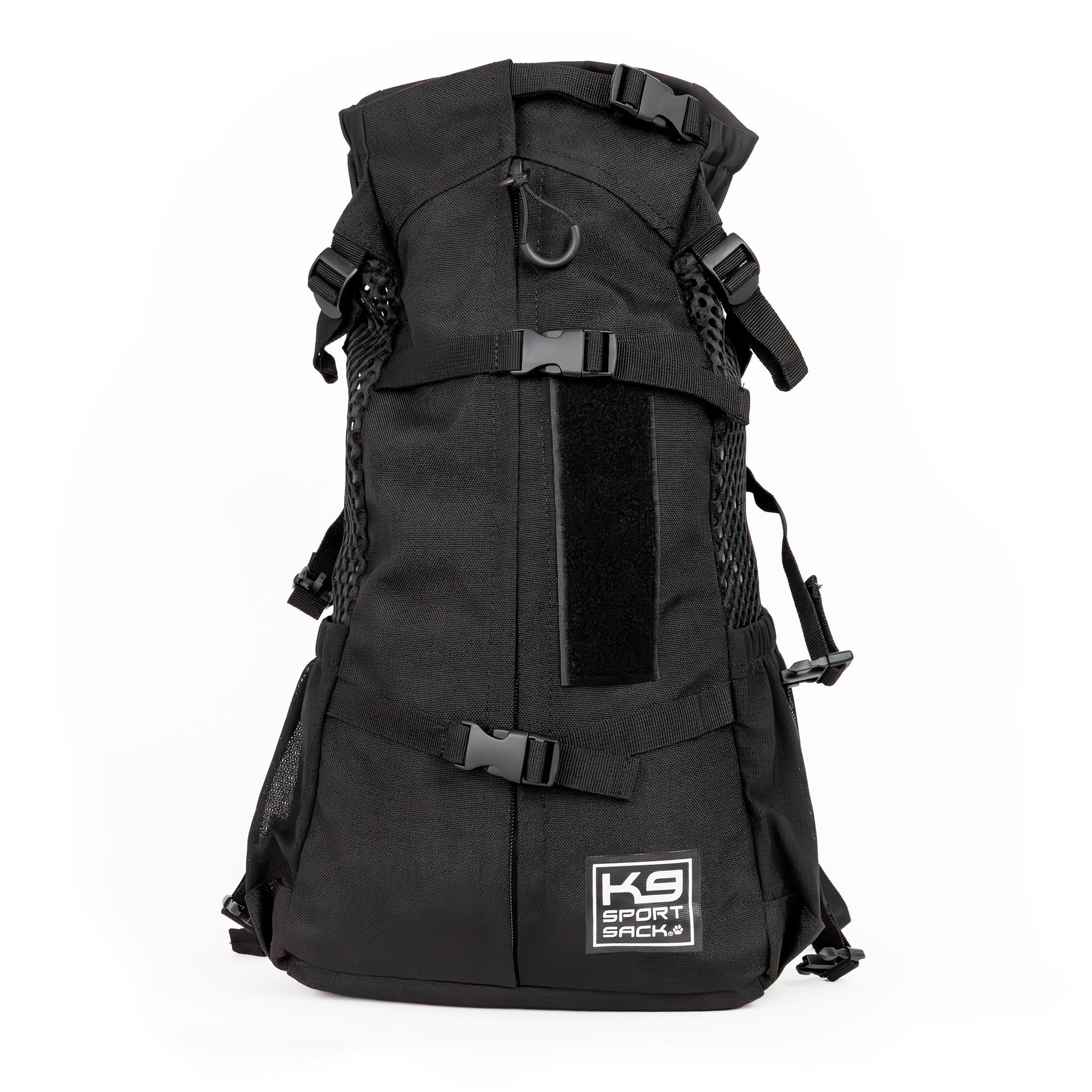 Black backpack with KSport logo on a white background