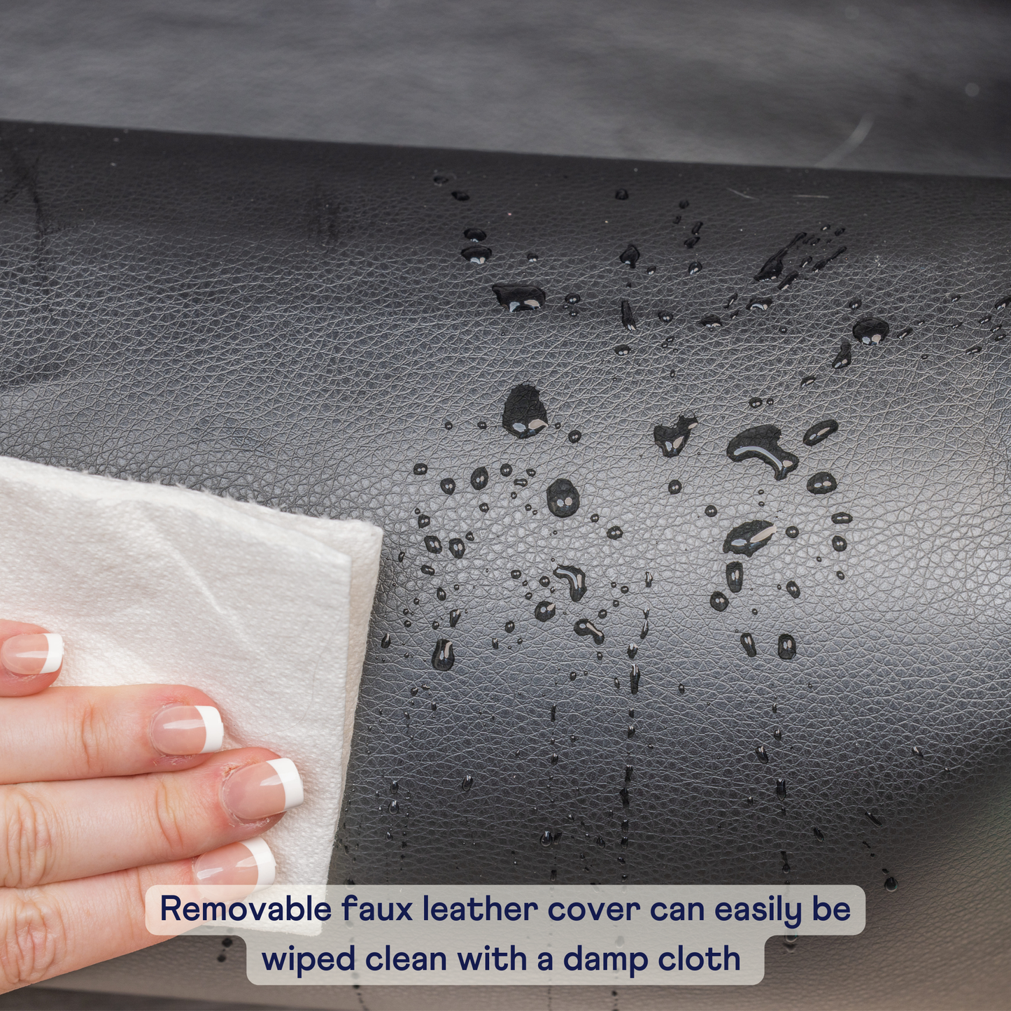 PupProtector™ Faux Leather Memory Foam Dog Car Bed in Black Easy Clean