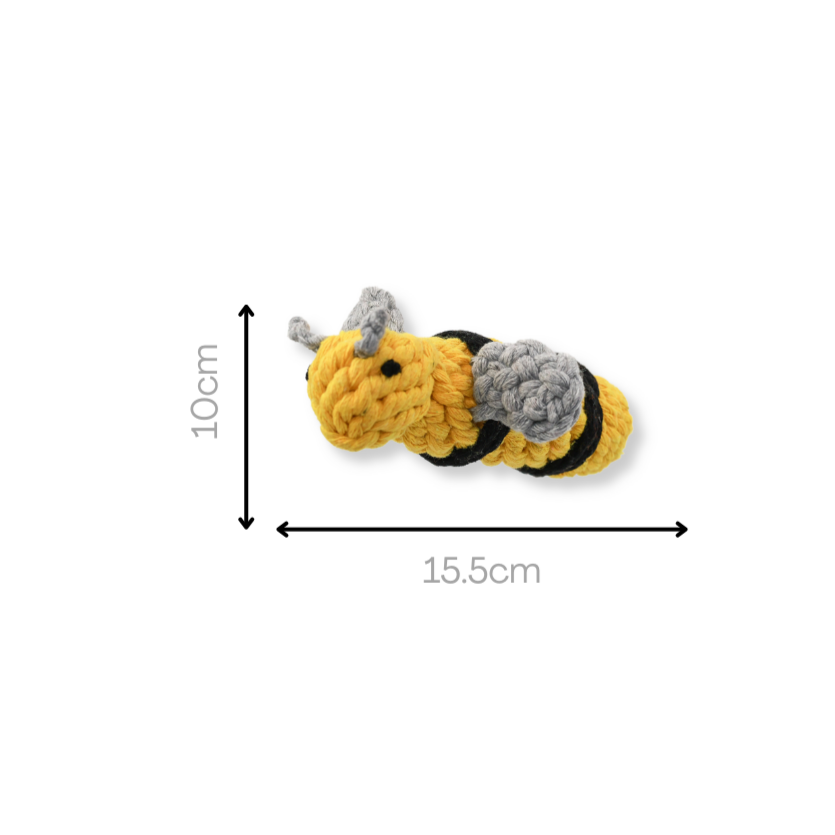 Queen Bee Rope Dog Toy Size