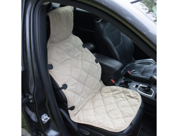 Quilted Microfiber Front Car Seat Protector in Car