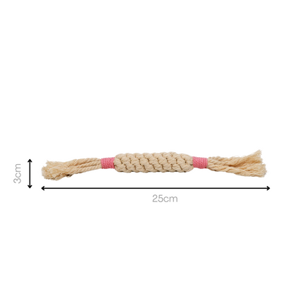 Rainbow Candy Macrame Rope Pet Toy Pink