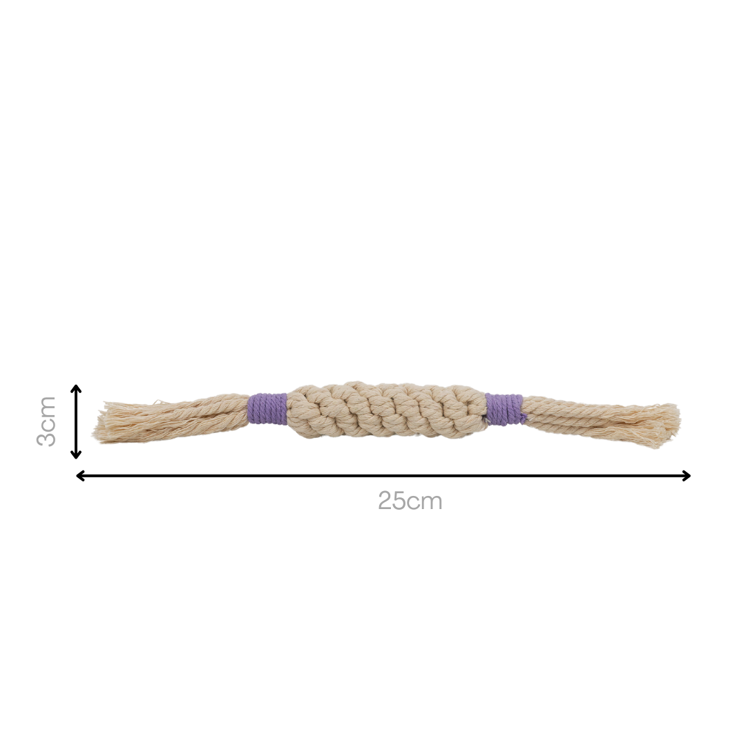 Rainbow Candy Macrame Rope Pet Toy Purple