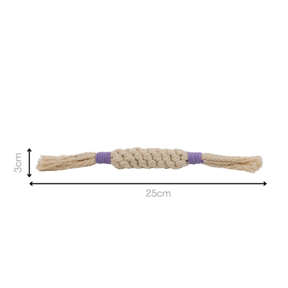 Rainbow Candy Macrame Rope Pet Toy Purple