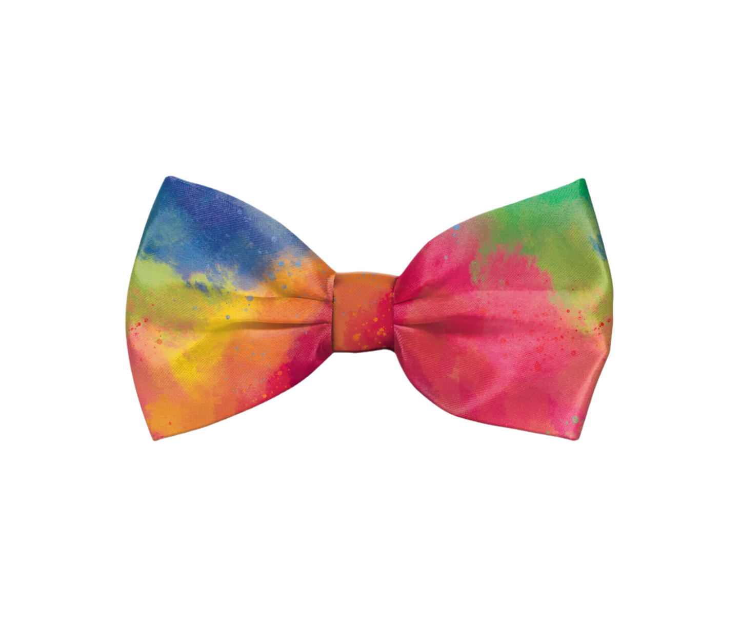 Rainbow Tie-Dye Dog Bow Tie