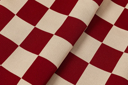 Red Checker Orthopedic Dog Bed Up Close