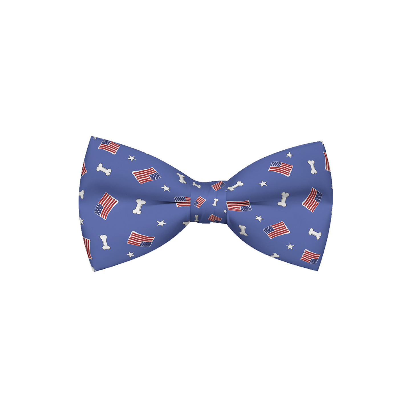 Red, White and Bones American Flag Dog Bow Tie