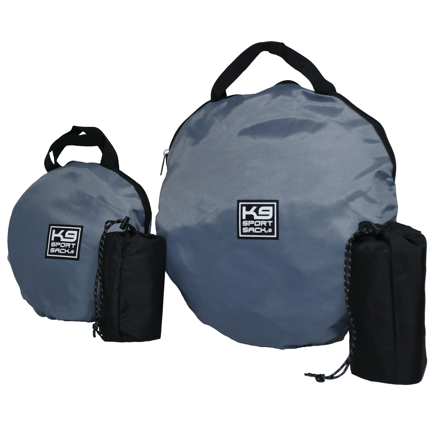 Set of gray and black bags with KS Sport Back logo on a white background