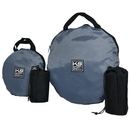 Set of gray and black bags with KS Sport Back logo on a white background