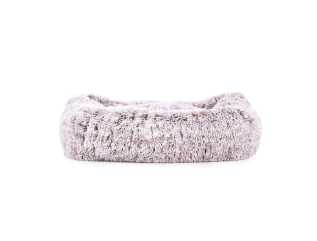 Teddy Bear Faux Fur Kuddler Dog Bed in Brown Back