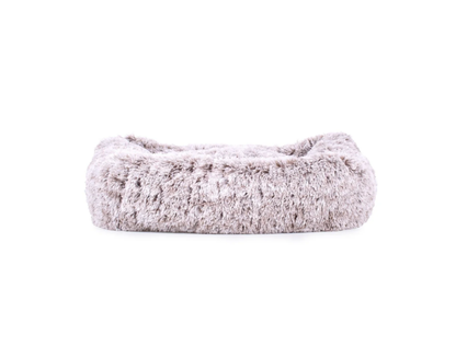 Teddy Bear Faux Fur Kuddler Dog Bed in Brown Back