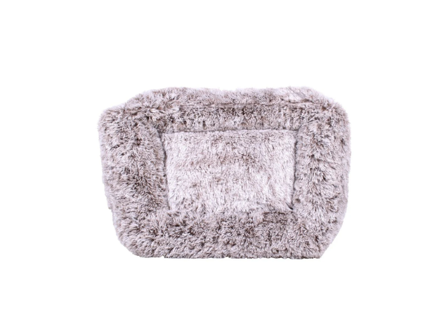 Teddy Bear Faux Fur Kuddler Dog Bed in Brown Top