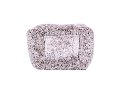 Teddy Bear Faux Fur Kuddler Dog Bed in Brown Top