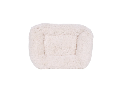 Teddy Bear Faux Fur Kuddler Dog Bed in White Top