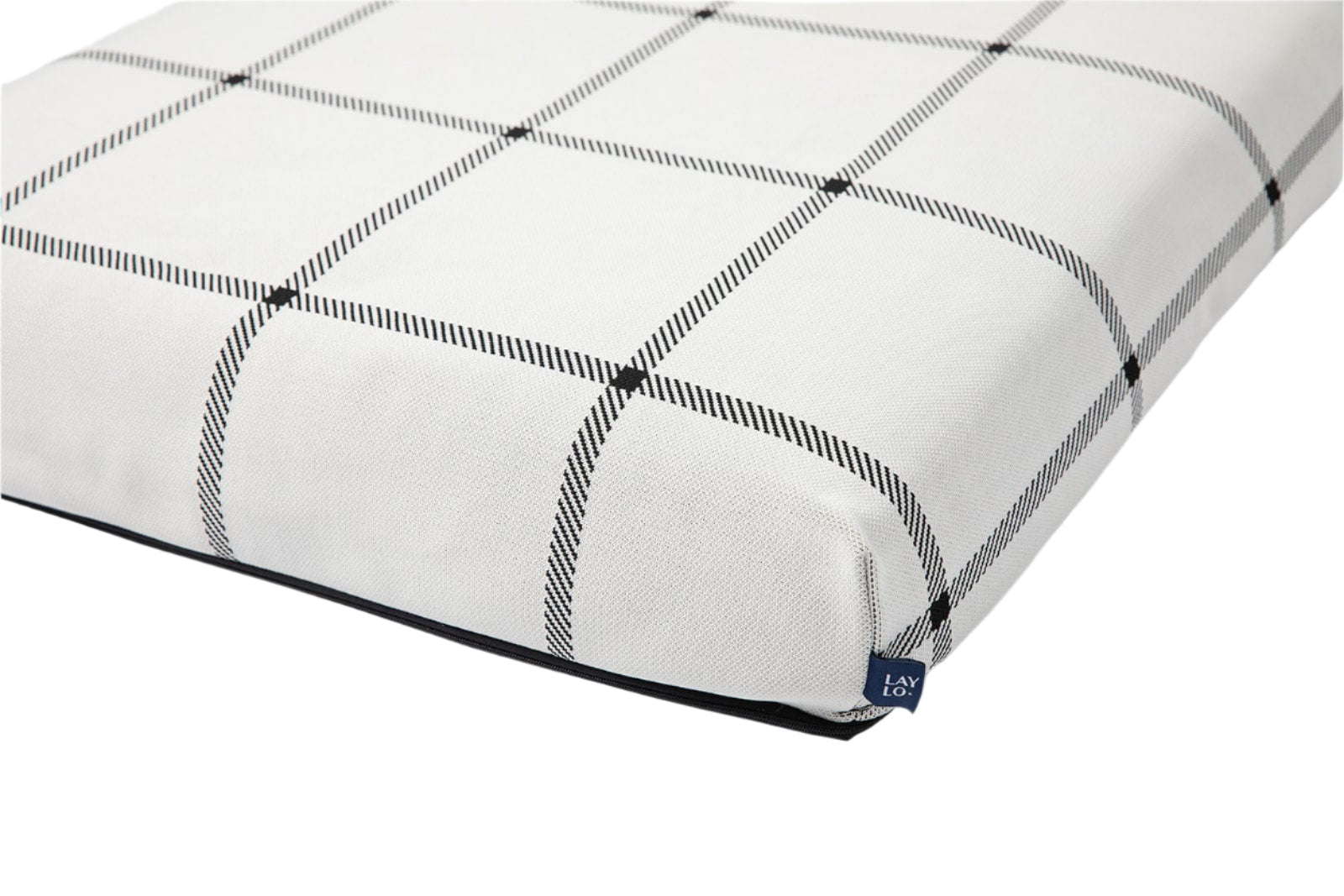 White Plaid Orthopedic Dog Bed