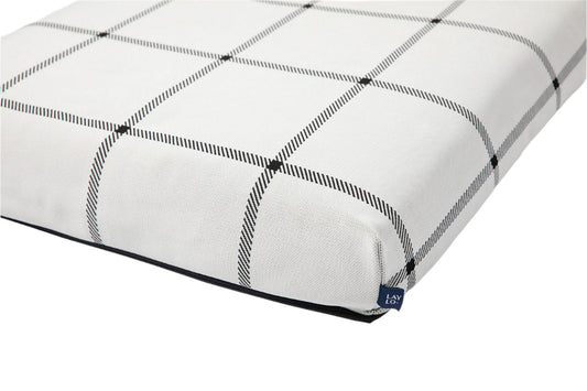 White Plaid Orthopedic Dog Bed