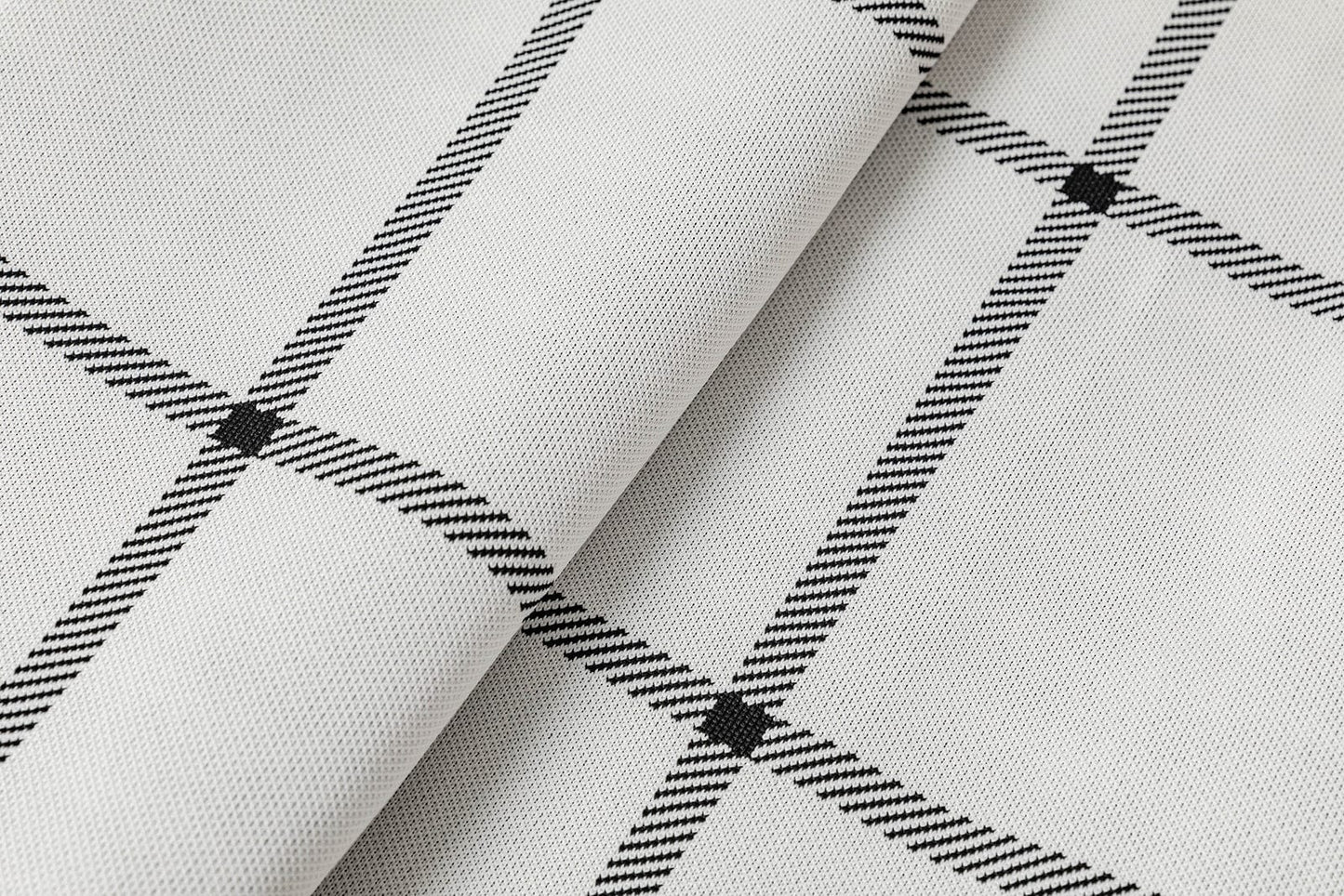 White Plaid Orthopedic Dog Bed Cover Up Close