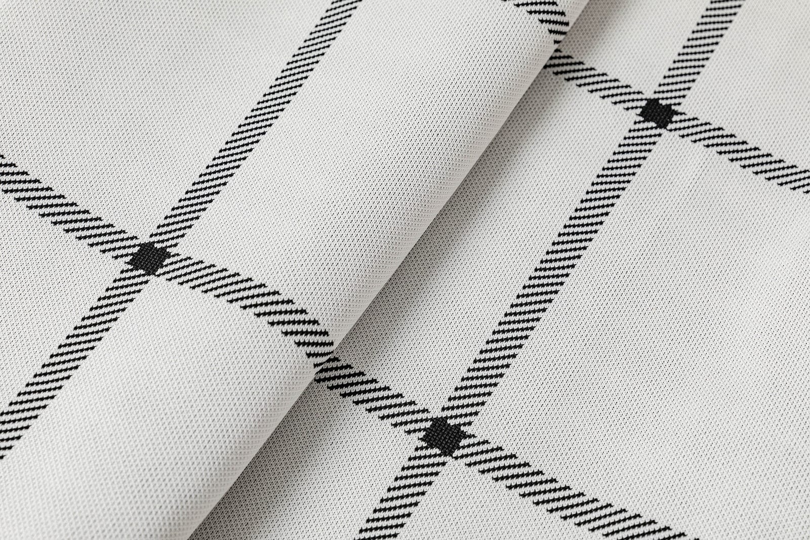 White Plaid Orthopedic Dog Bed Cover Up Close