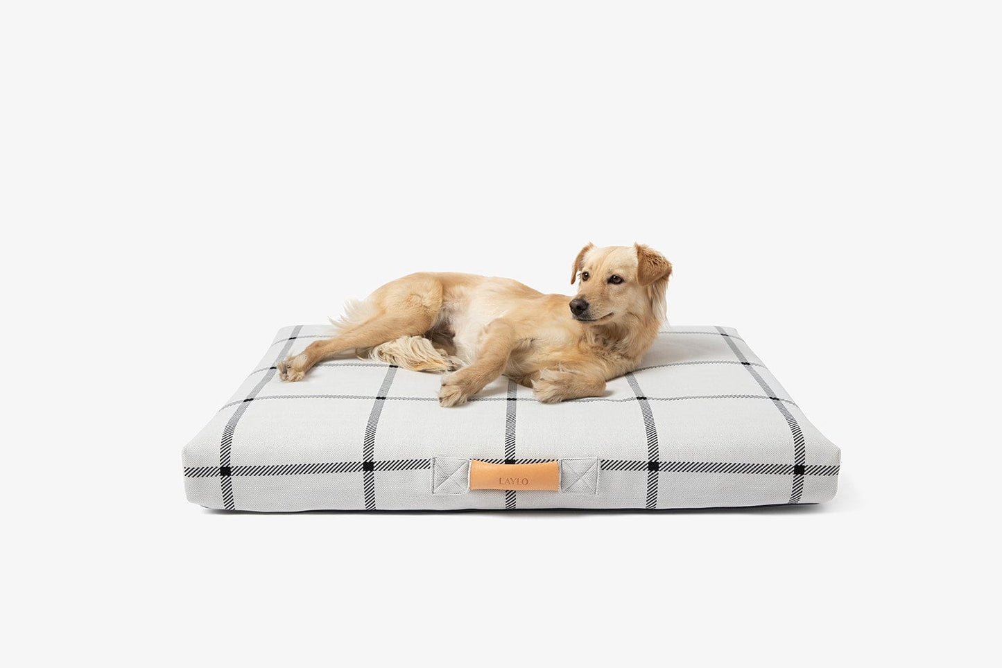 White Plaid Orthopedic Dog Bed Dog