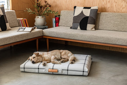 White Plaid Orthopedic Dog Bed Dog