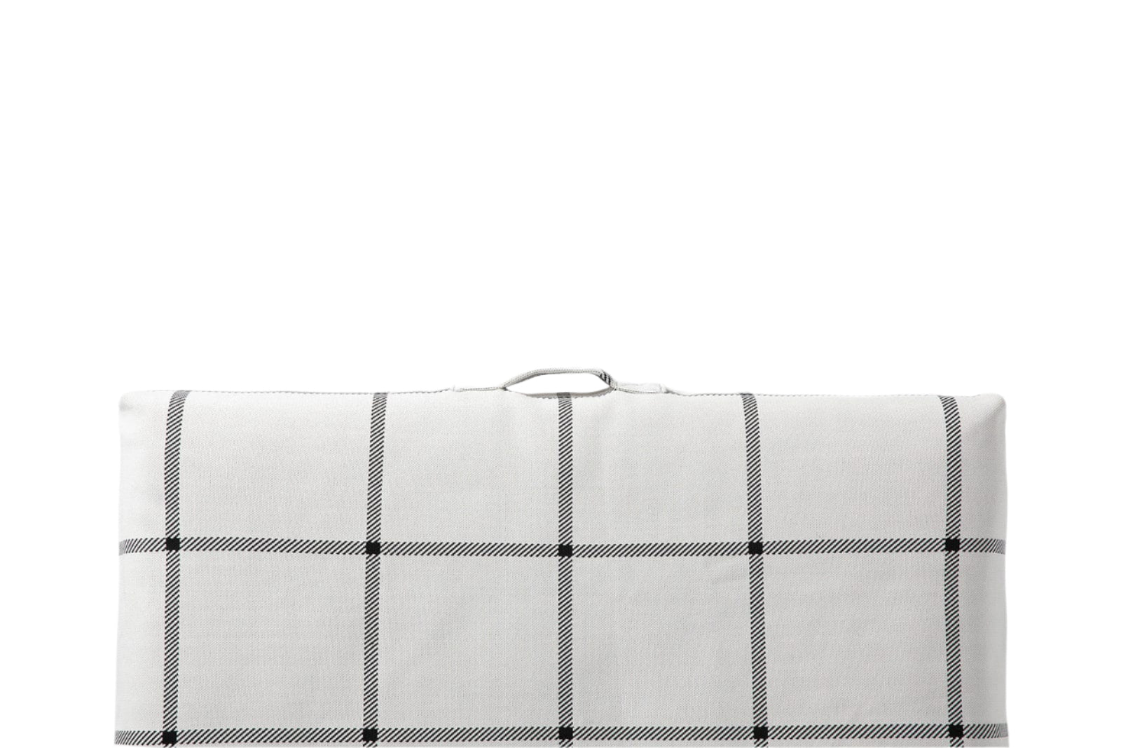 White Plaid Orthopedic Dog Bed Handle