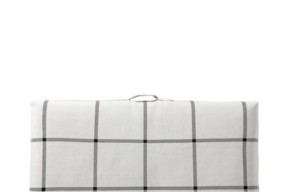 White Plaid Orthopedic Dog Bed Handle