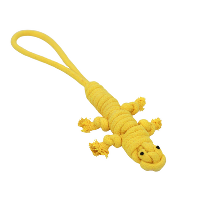 Yellow the Lizard Rope Tug Toy