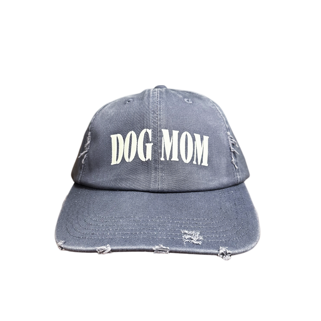 Dog Mom Distressed Cap - Scotland Blue