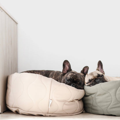 Taart Small Breed Dog Bed in Plum, Fern, & Camel