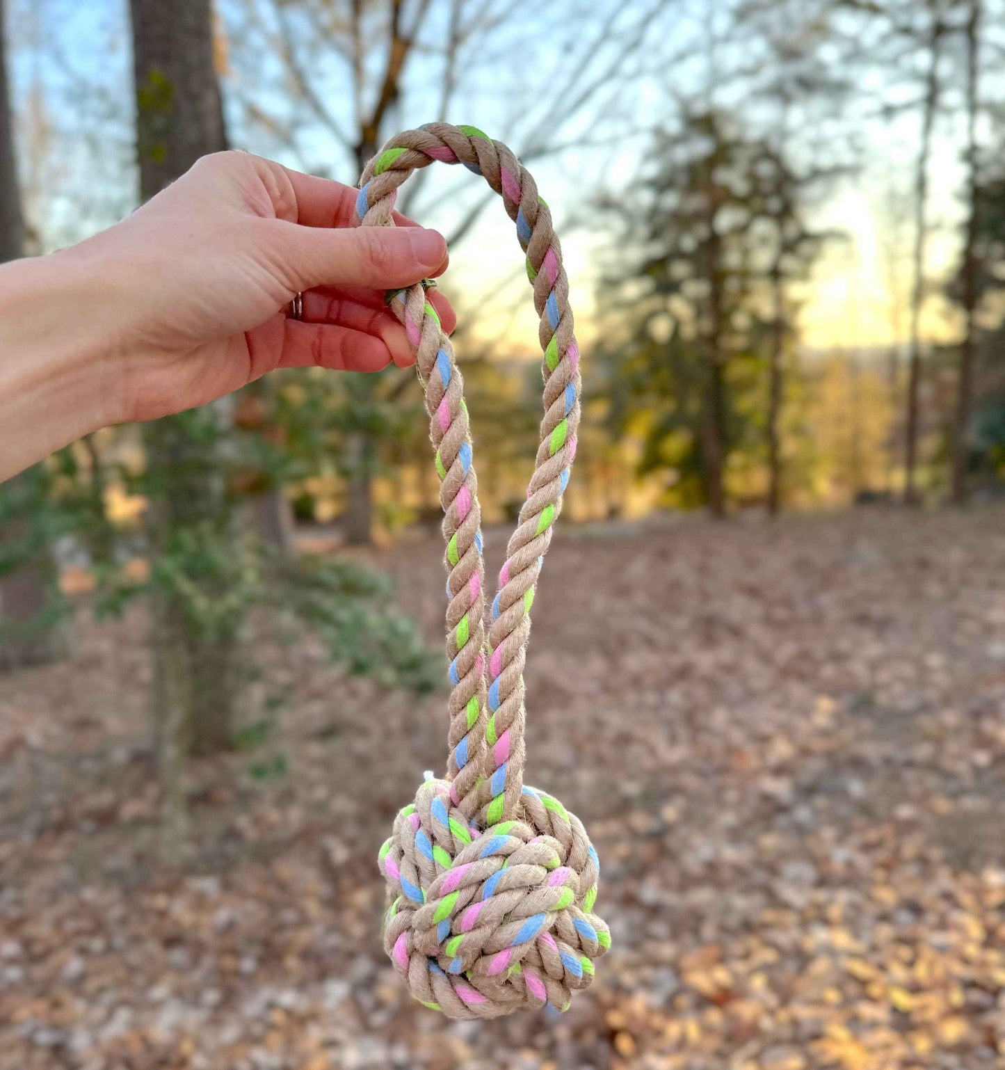 Rainbow Joy Tugger | Nature Hemp | Eco-Friendly | Handcraft