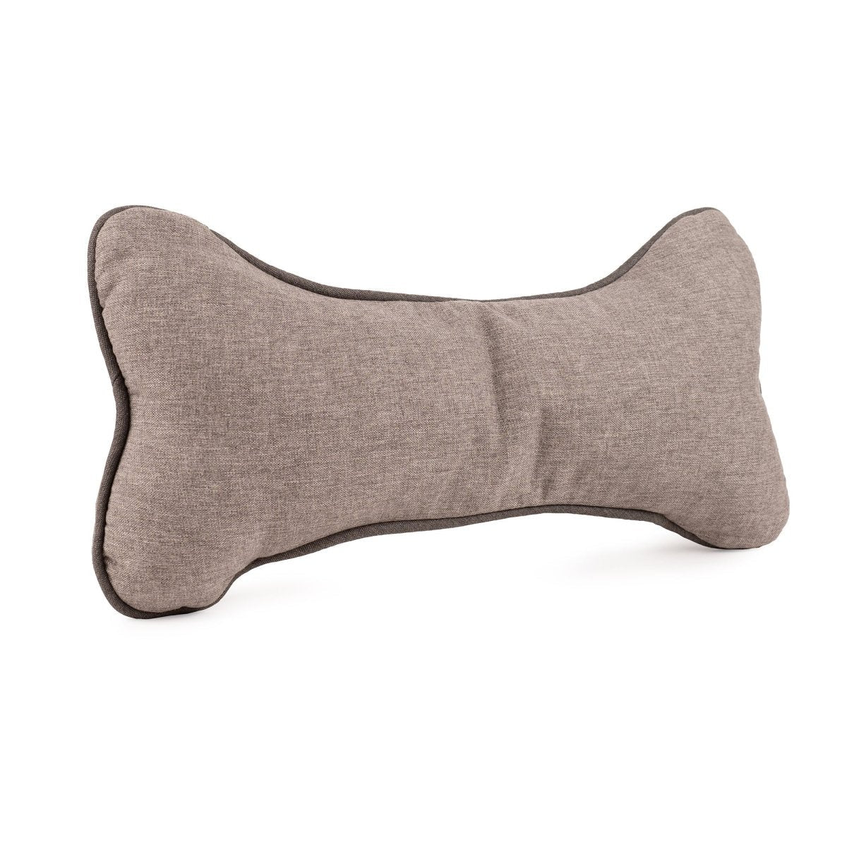 Gray bone-shaped pillow on a white background