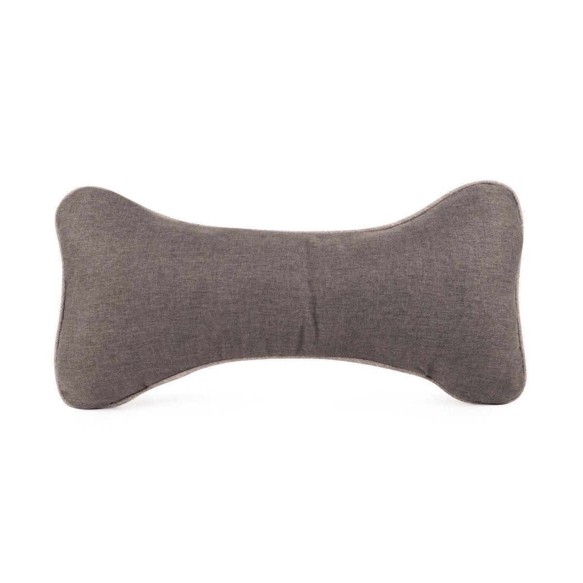 Gray bone-shaped pillow on a white background