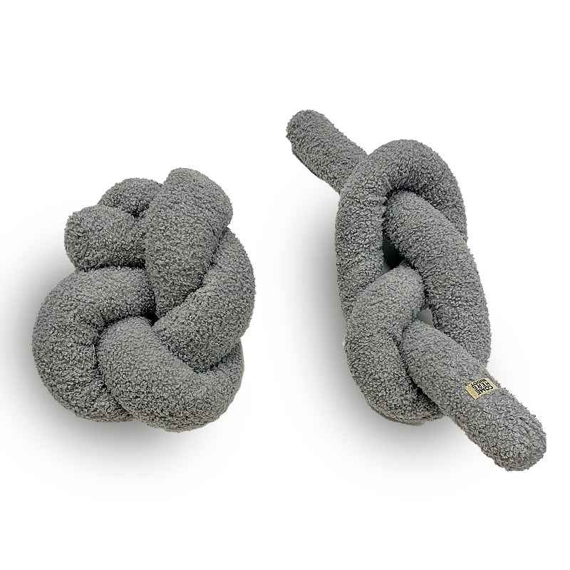 Super Knott gray knotted dog toy on a white background