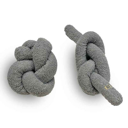Super Knott gray knotted dog toy on a white background