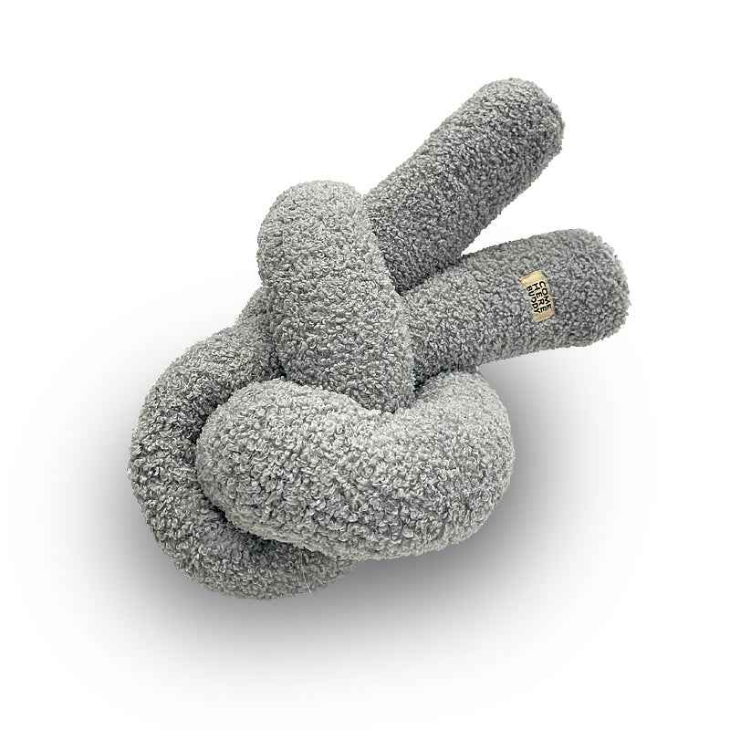 Super Knott gray knotted dog toy on a white background