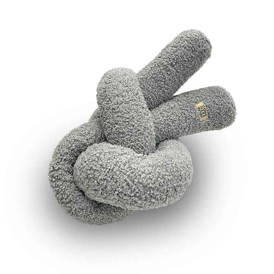 Super Knott gray knotted dog toy on a white background