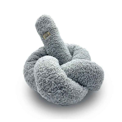 Super Knott gray knotted dog toy on a white background