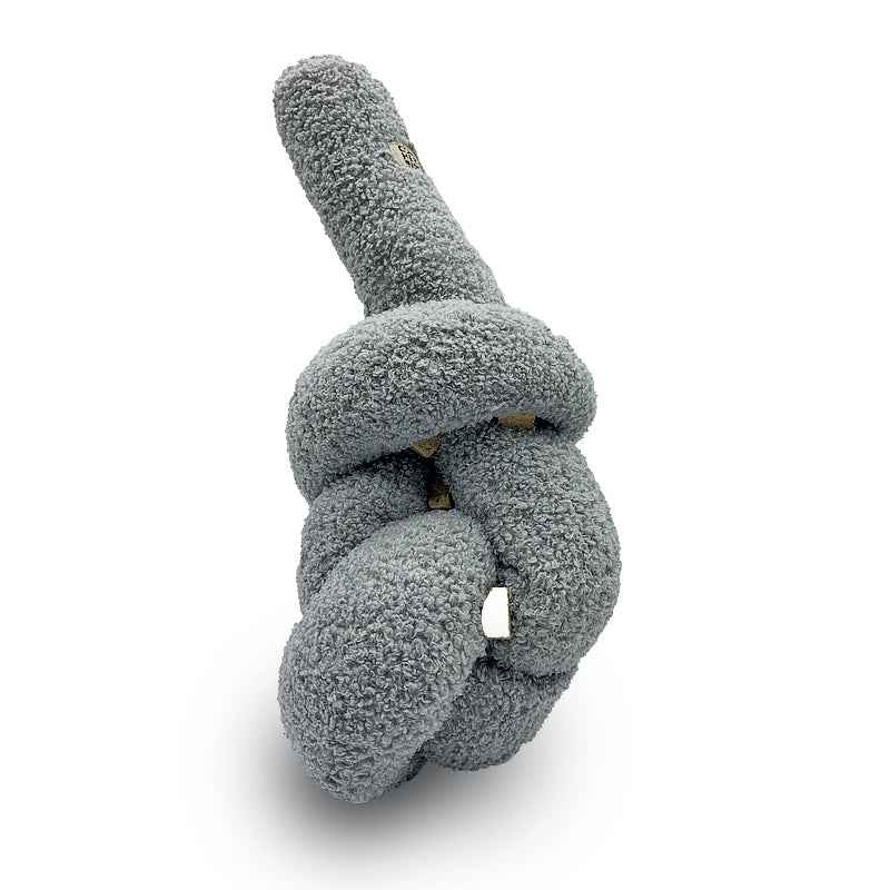 Super Knott gray knotted dog toy on a white background