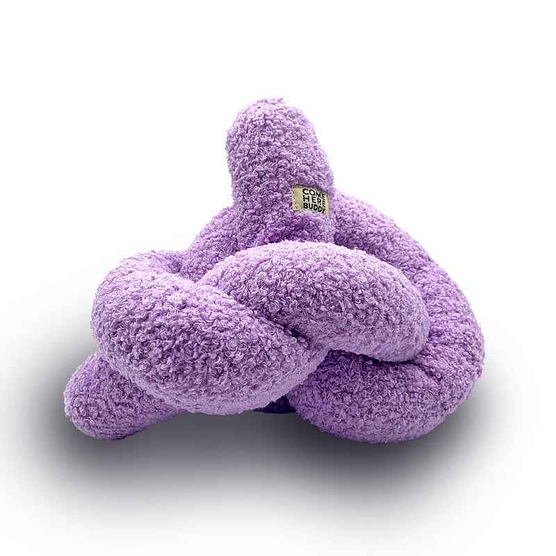 Super Knott purple knotted dog toy on a white background